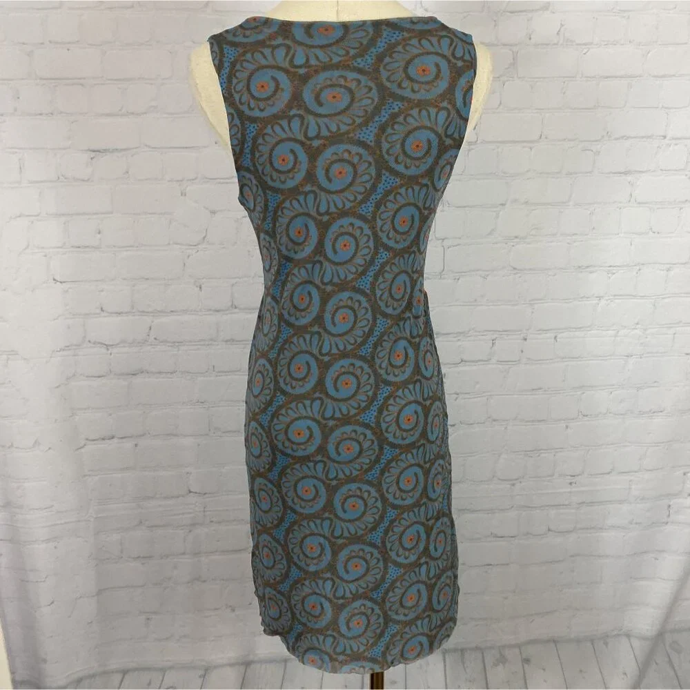 ⭐ 3/$15 Vintage Y2K Sweet Pea Small Blue Orange Floral Mesh Tank Mini Dress - Picture 5 of 10